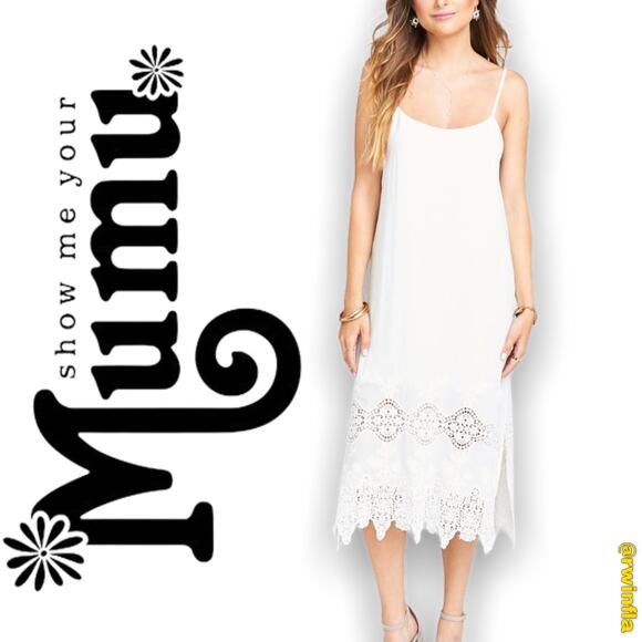NWT Show Me Your Mumu SMYM Sun Slip Dress Crochet Lace Hem Beach Wedding Boho Sm - Picture 1 of 5